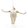 Buy Online Gift Shop Rustic Cow Skull - Blown Glass Christmas Ornament