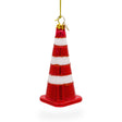Vibrant Traffic Cone - Blown Glass Christmas Ornament in Multi color, Triangle shape