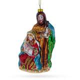 Sacred Holy Family - Miraculous Blown Glass Christmas Ornament in Multi color,  shape