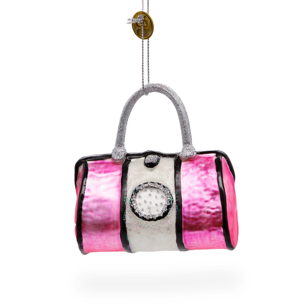 Stylish Pink Handbag - Blown Glass Christmas Ornament by BestPysanky
