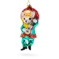 Mariachi Chihuahua Guitarist Glass Christmas Ornament in Green color Figurine