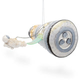 Futuristic Mars Space Shuttle Blown Glass Christmas Ornament in White color