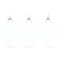 Set of 3 Oval Flat Discs Clear Glass Christmas Ornament, 5 Inches (127 mm) in Clear color Oval