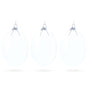 Set of 3 Oval Flat Discs Clear Glass Christmas Ornament, 5 Inches (127 mm) in Clear color Disc