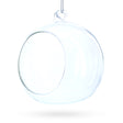 Spherical Openwork Clear Blown Glass Christmas Ornament 4.5 Inches in Clear color Round