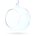 Spherical Openwork Clear Glass Christmas Ornament 4.5 Inches in Clear color Round