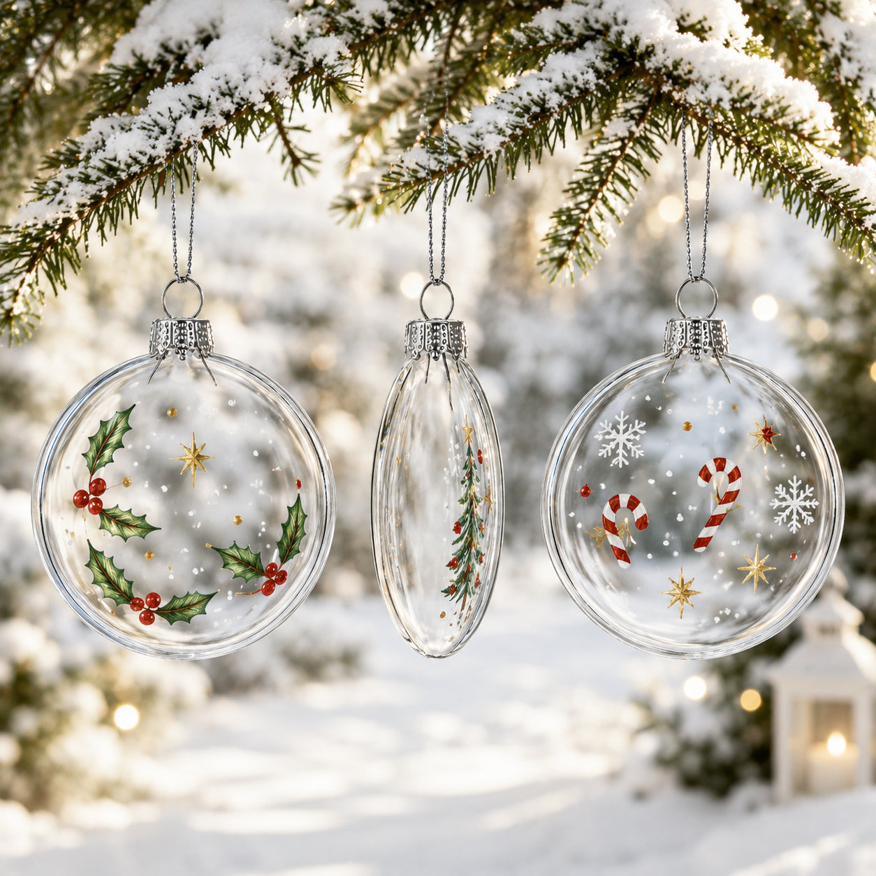Buy Christmas Ornaments Clear Glass by BestPysanky Online Gift Ship