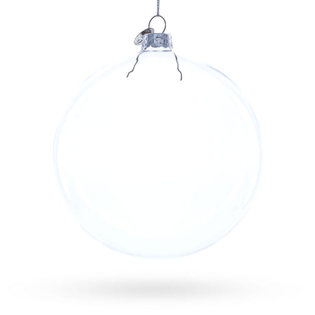 Large Clear Glass Ball Christmas Ornament 4.6 Inches in Clear color Round