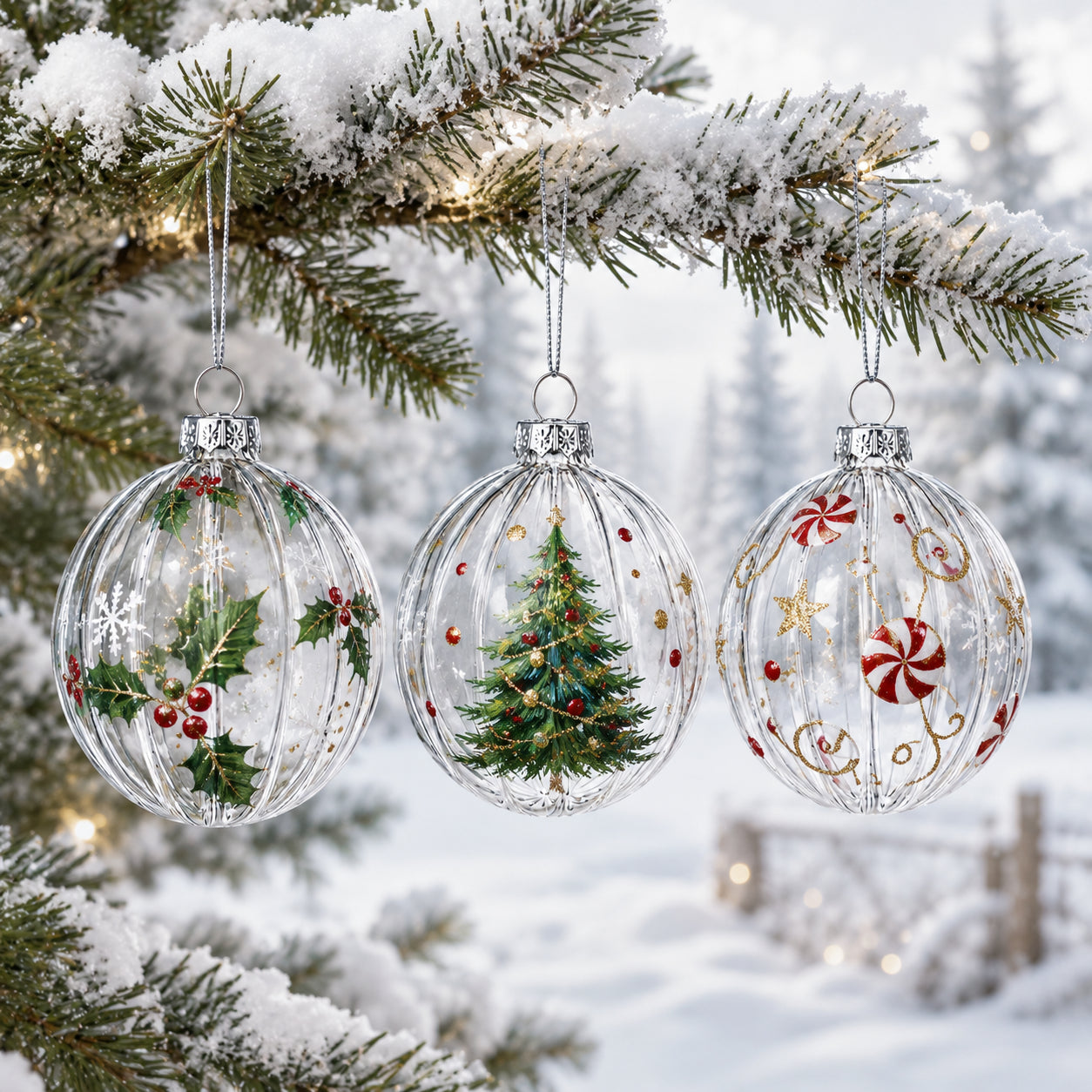 Buy Christmas Ornaments Clear Glass by BestPysanky Online Gift Ship