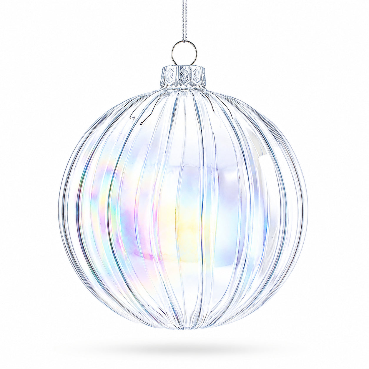 Shop Set of 3 Iridescent Clear Glass Ball Christmas Ornaments 3.6 Inches. Buy Christmas Ornaments > Clear > Glass Clear Round