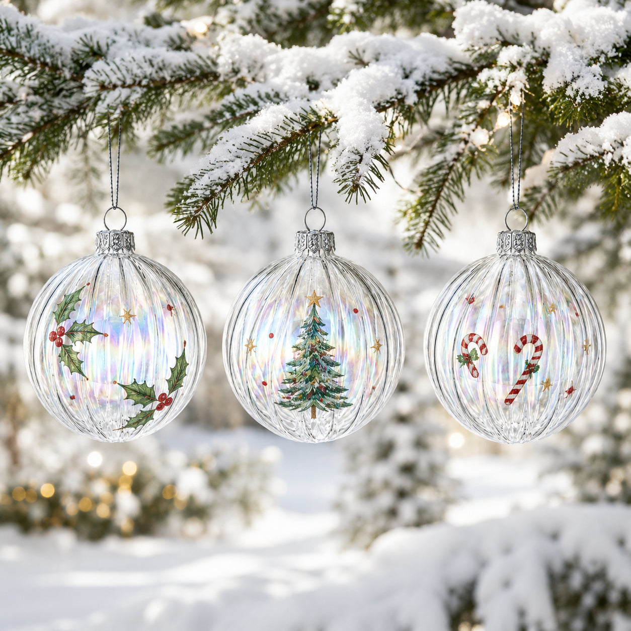 Buy Christmas Ornaments Clear Glass by BestPysanky Online Gift Ship