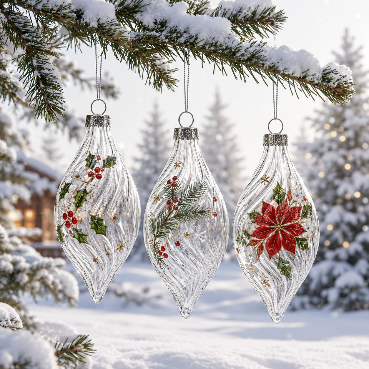 Buy Christmas Ornaments Clear Glass by BestPysanky Online Gift Ship