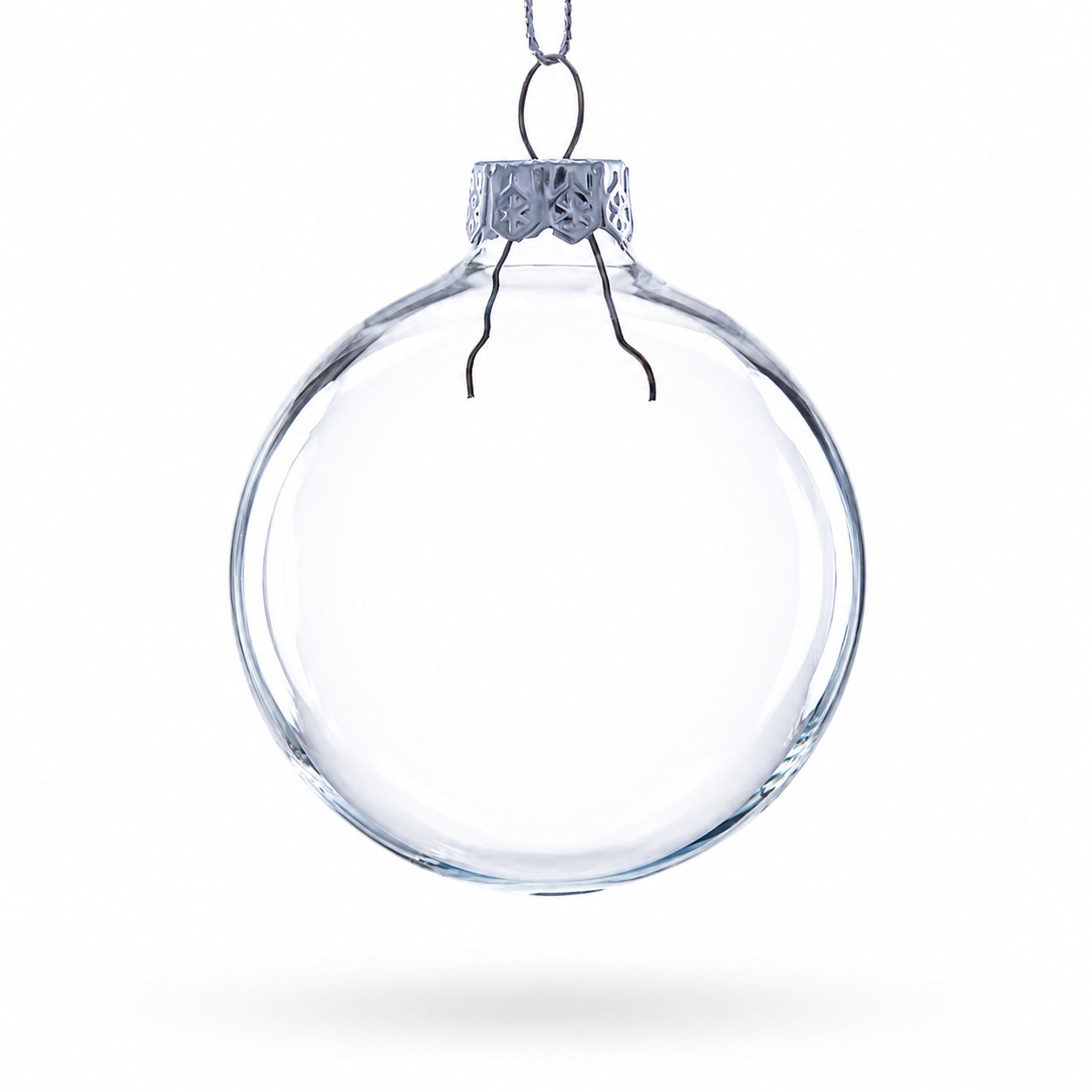 Set of 3 Clear Glass Ball Ornament 2.5China , dimensions in inches: 3.05 x 2.35 x 3.05