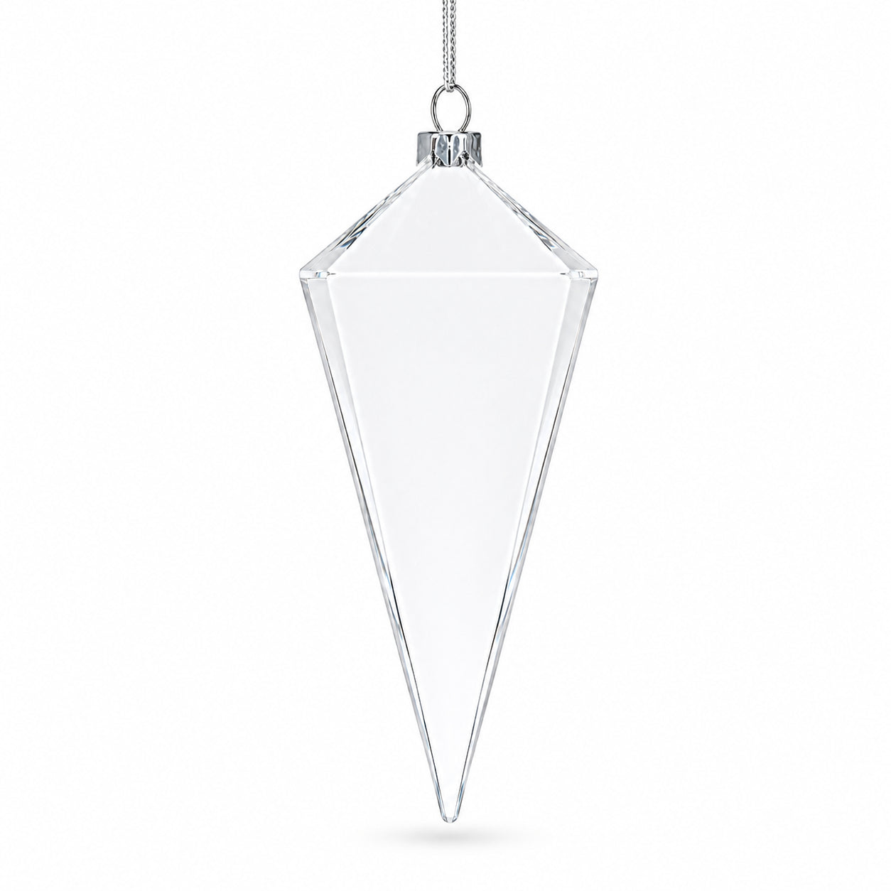 Diamond Clear Glass Christmas Ornament 3.6 InchesChina , dimensions in inches: 5.7 x 1.9 x 1.9