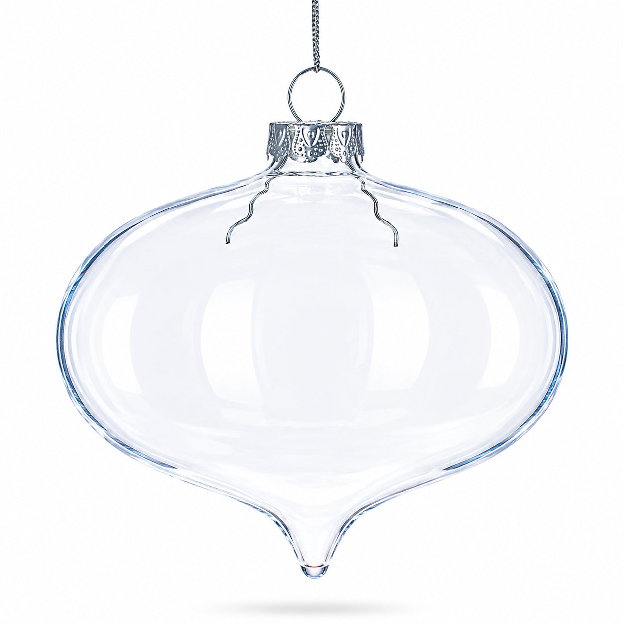 Set of 3 Onion Shape Clear Glass Christmas Ornament 4.15 InchesChina , dimensions in inches: 4.15 x 4 x 4