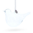 Graceful Bird Blown Clear Glass Christmas Ornament in Clear color