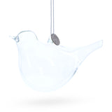 Graceful Bird Blown Clear Glass Christmas Ornament in Clear color