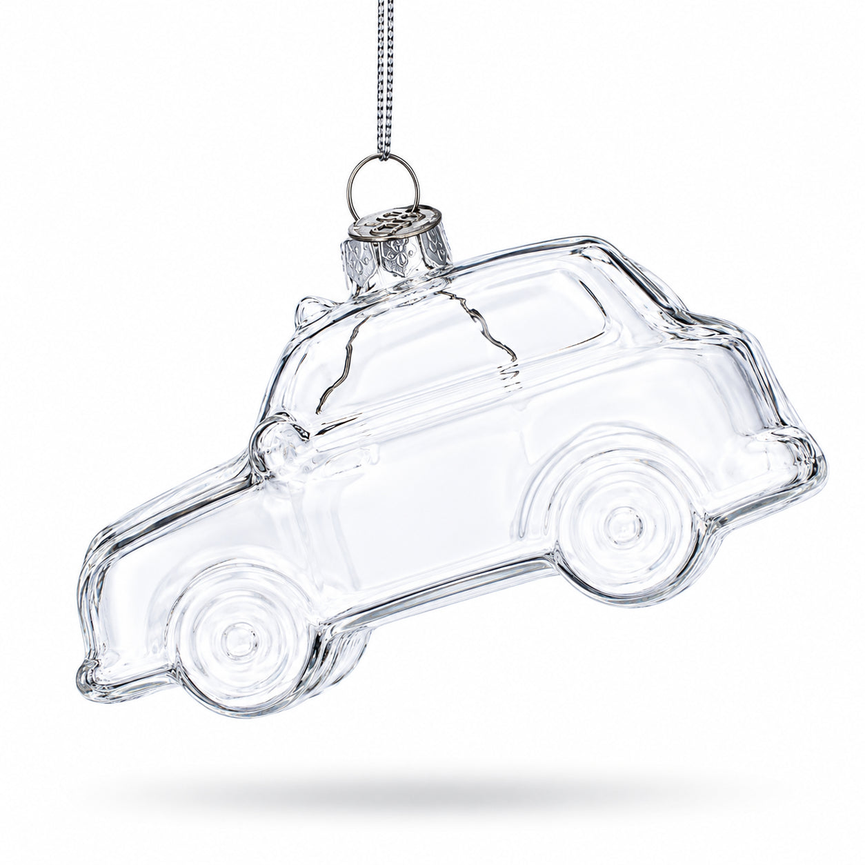 Car Clear Glass Christmas Ornament in Clear color Figurine