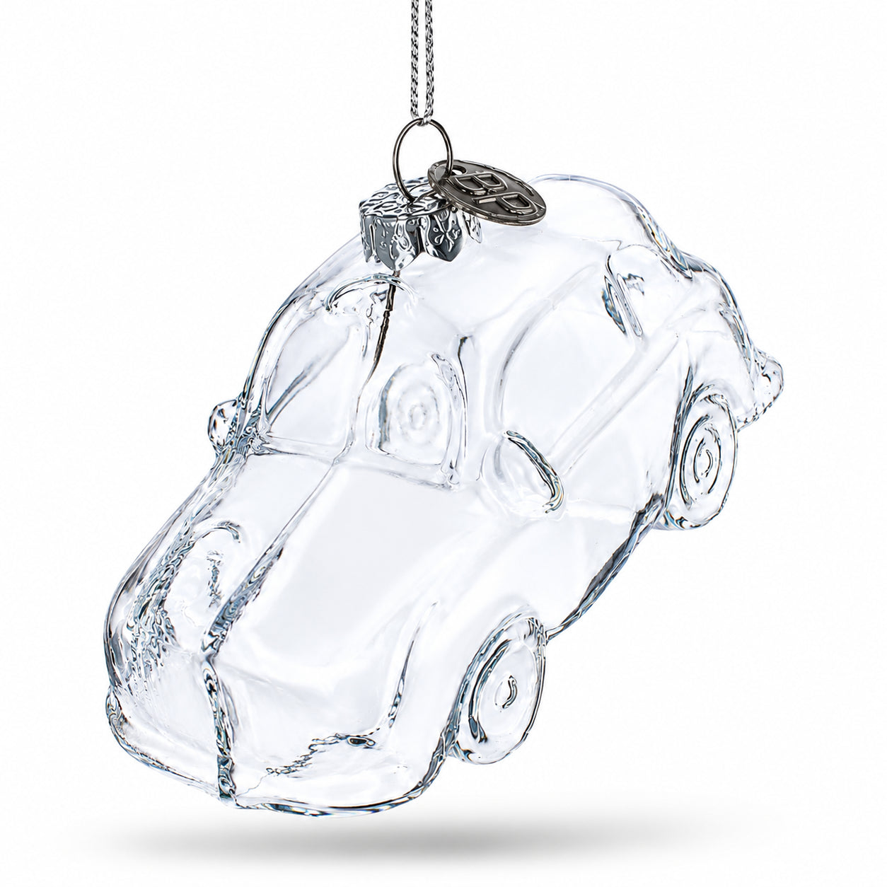 Car Clear Glass Christmas OrnamentChina , dimensions in inches: 3.8 x 2.6 x 1.9