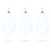Glass Set of 3 Oval - Icicle Clear Blown Glass Christmas Ornament 5.4 Inches (137 mm) in Clear color Oval