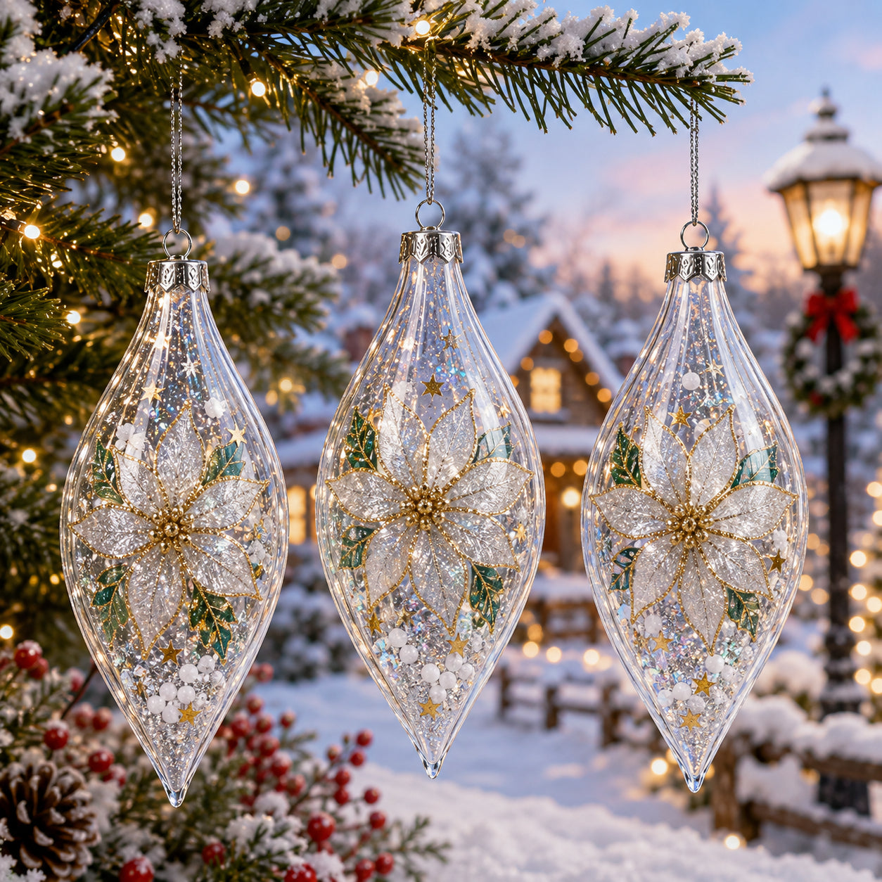 Buy Christmas Ornaments Clear Glass by BestPysanky Online Gift Ship