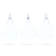 Set of 3 Water Drop Clear Glass Ornament 4.5 Inches (115 mm) in Clear color Oval