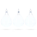 Set of 3 Water Drop Clear Glass Ornament 4.5 Inches (115 mm) in Clear color Finial