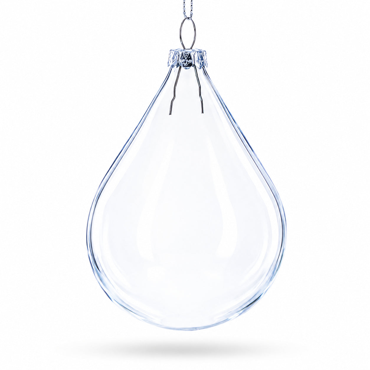 Set of 3 Water Drop Clear Glass Ornament 4.5 InchesChina , dimensions in inches: 4.5 x 2.6 x 2.6