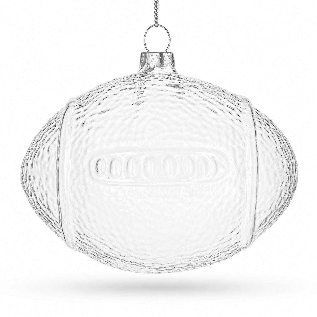 Football Clear Glass Christmas Ornament in Clear color Figurine