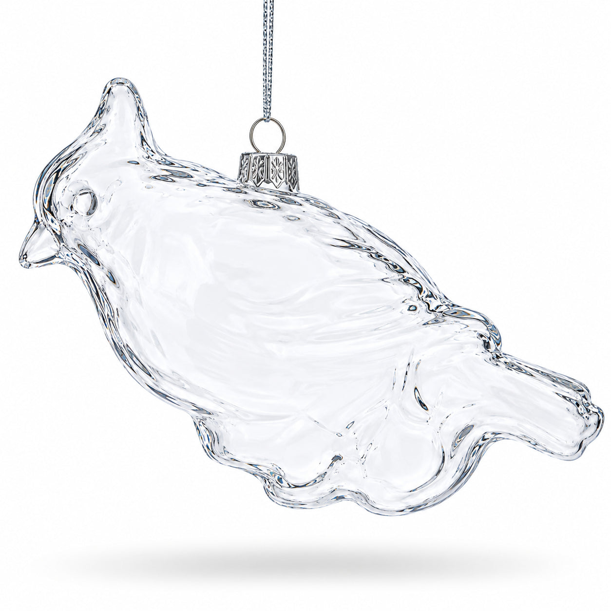 Cardinal Clear Glass Christmas Ornament in Clear color Figurine