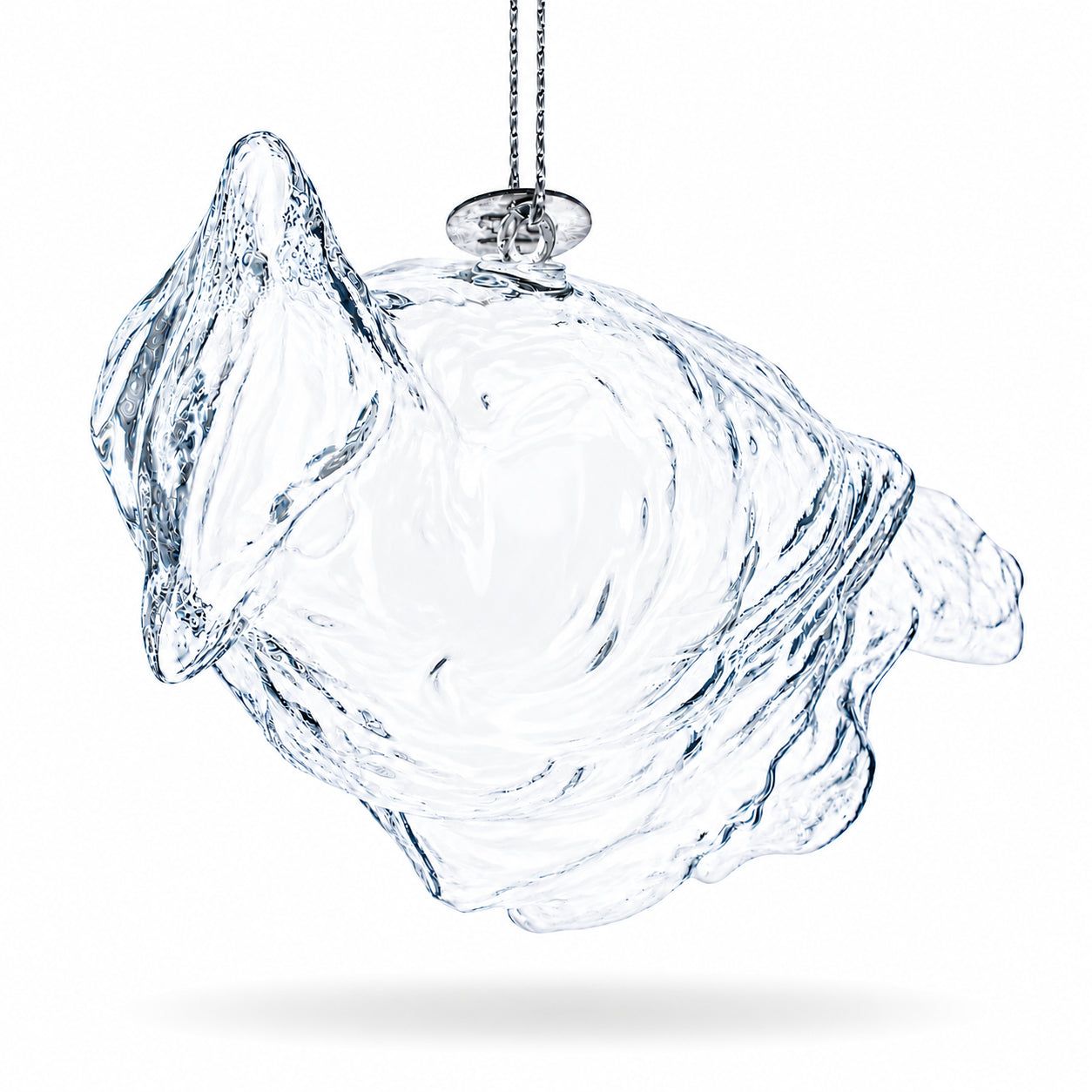Cardinal Clear Glass Christmas OrnamentChina , dimensions in inches: 4.7 x 3.8 x 1.8