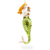 Glass Enchanting Mermaid Holding Sea Horse - Blown Glass Christmas Ornament in Multi color