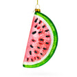 Juicy Watermelon Slice - Blown Glass Christmas Ornament in Multi color,  shape