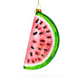 Glass Juicy Watermelon Slice - Blown Glass Christmas Ornament in Multi color