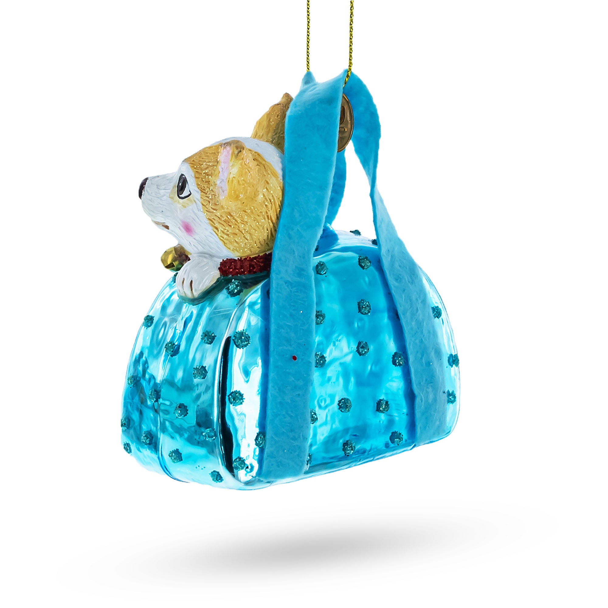 BestPysanky online gift shop sells dog blue handbag glass christmas ornament ornaments animals dogs animal made high-quality ensures stunning shine lasting durability exquisitely hand-painted highlights vibrant colors intricate details unique appeal includes hanging cord effortless