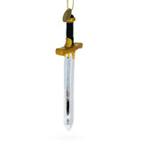 Gleaming Blade: Shiny Sword - Blown Glass Christmas Ornament in Multi color,  shape
