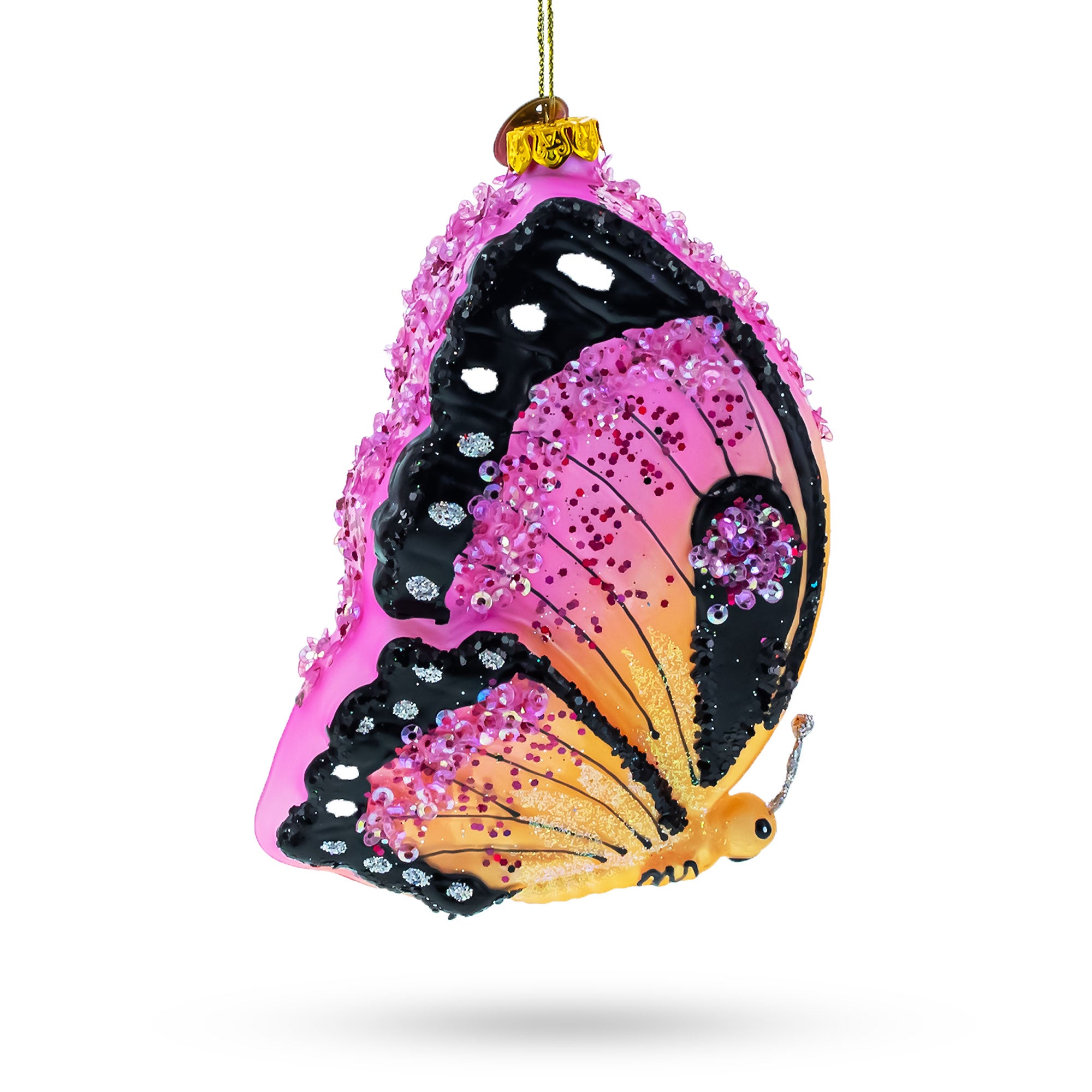 Butterfly Glass Christmas Ornament in Purple color Figurine