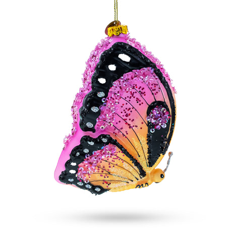 Graceful Butterfly Blown Glass Christmas Ornament in Multi color