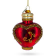Glass ChatGPT Elegant Perfume Bottle - Blown Glass Christmas Ornament in Red color