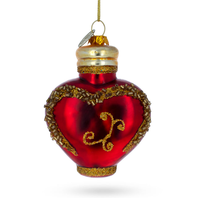 Elegant Perfume Bottle Blown Glass Christmas Ornament in  color