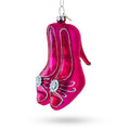 Chic Pink High Heels Glass Christmas Ornament in Pink color Figurine