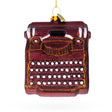 Nostalgic Antique Typewriter - Blown Glass Christmas Ornament in Brown color,  shape