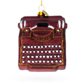 Retro Typewriter Mini Glass Christmas Ornament in Brown color Figurine