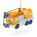 Construction Crane Glass Christmas Ornament in Yellow color Figurine