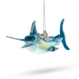 Ocean Wanderer: Majestic Marlin Fish - Blown Glass Christmas Ornament in Blue color,  shape