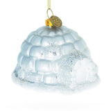 Igloo Blown Glass Christmas Ornament in White color
