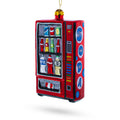 Soda Vending Machine Glass Christmas Ornament in Red color Figurine