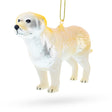 Glass Golden Labrador Retriever in Glitter Christmas Ornament in Beige color