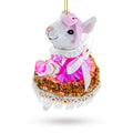 Mouse Toasting with Wine Glass Christmas Ornament in Pink color Figurine