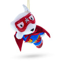 Super Dog Hero Glass Christmas Ornament in Red color Figurine
